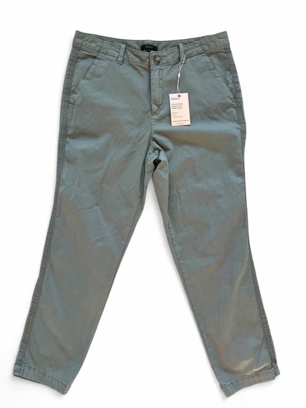 NWT Quince Organic Cotton Chino Pants Sage Green Size 30